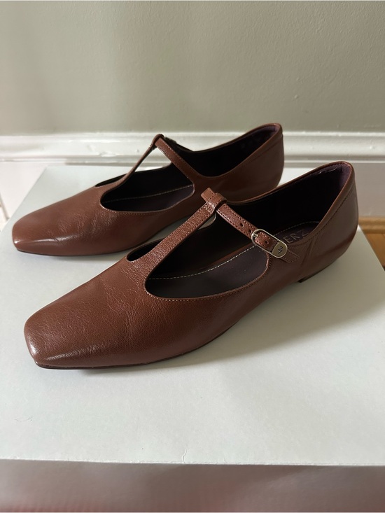 Naturalizer Shoes - Naturalizer 27 EDIT Bella Caramel T-Strap Flats with Buckle